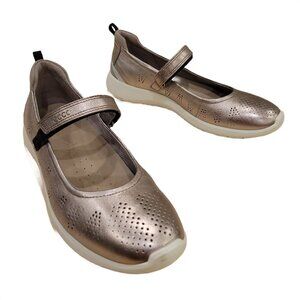 Ecco Soft 5 Women's Leather Flats, 10M, Bronze, Like New